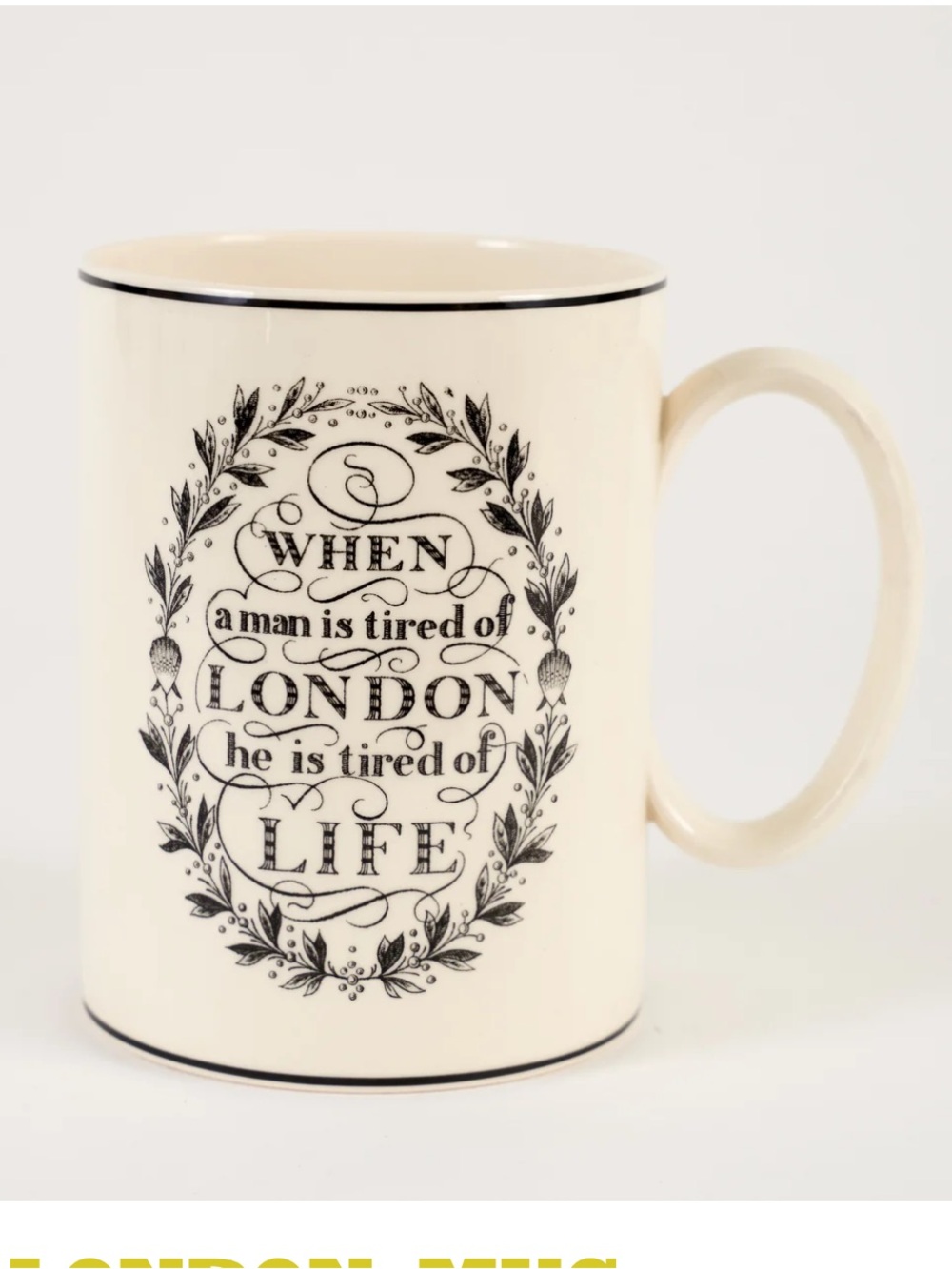 Wedgewood “The London Mug”. Rare. Made in England. Poetry. British. Wordsworth